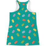 Polka Dot Macaron Pattern Print Women's Racerback Tank Top
