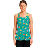 Polka Dot Macaron Pattern Print Women's Racerback Tank Top