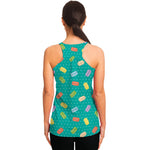 Polka Dot Macaron Pattern Print Women's Racerback Tank Top