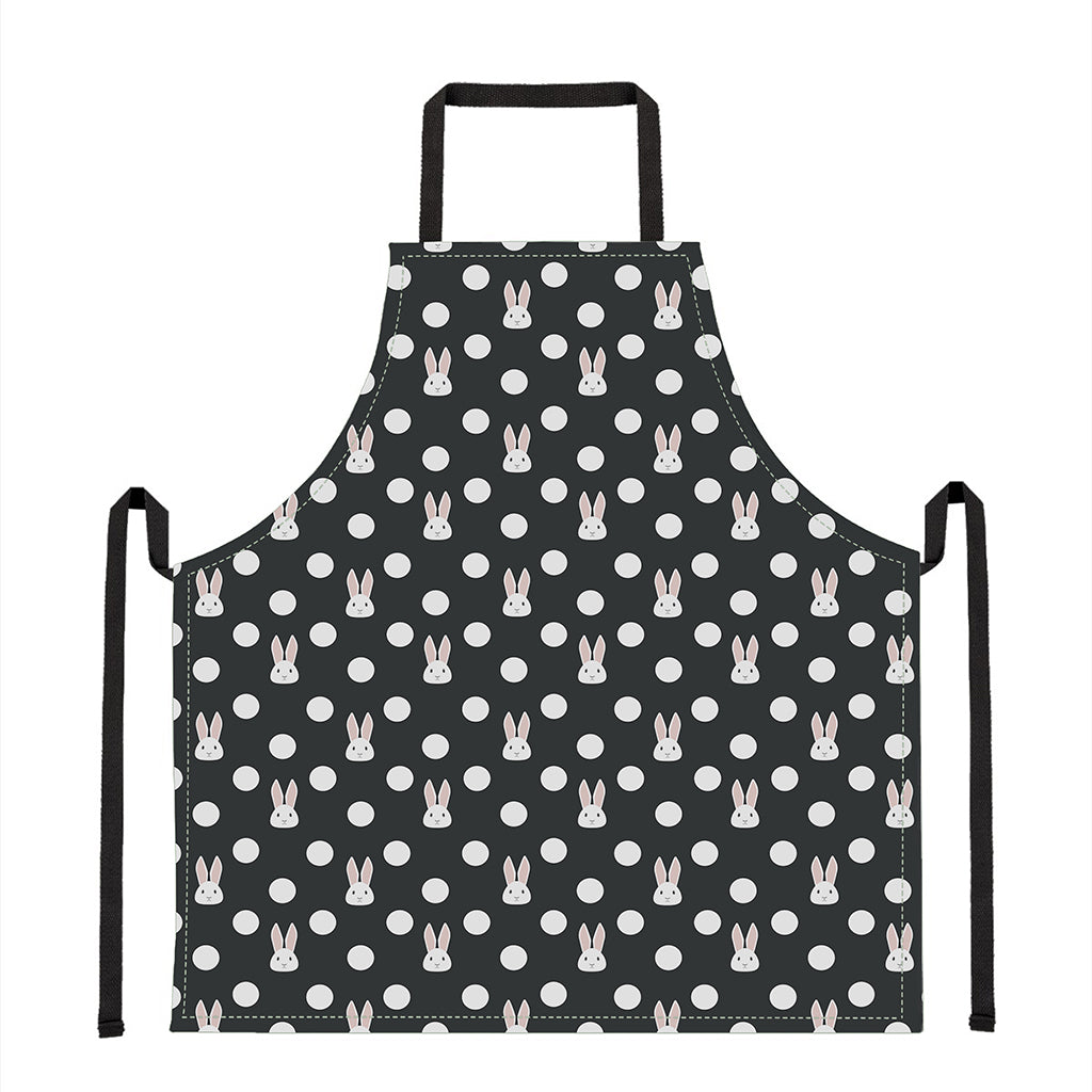 Polka Dot Rabbit Pattern Print Apron