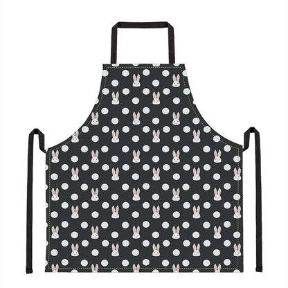 Polka Dot Rabbit Pattern Print Apron