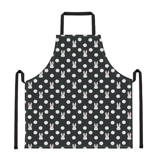 Polka Dot Rabbit Pattern Print Apron