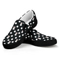 Polka Dot Rabbit Pattern Print Black Slip On Sneakers