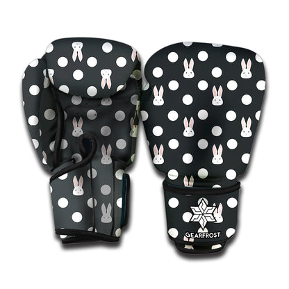 Polka Dot Rabbit Pattern Print Boxing Gloves