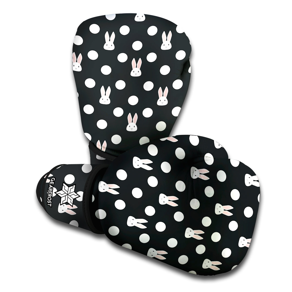 Polka Dot Rabbit Pattern Print Boxing Gloves