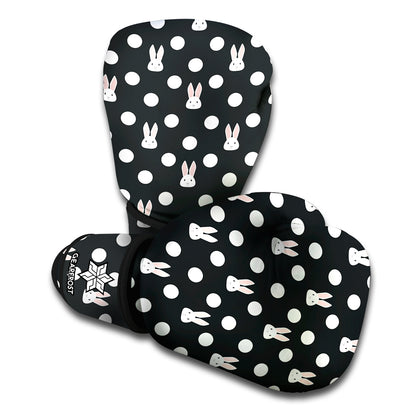 Polka Dot Rabbit Pattern Print Boxing Gloves