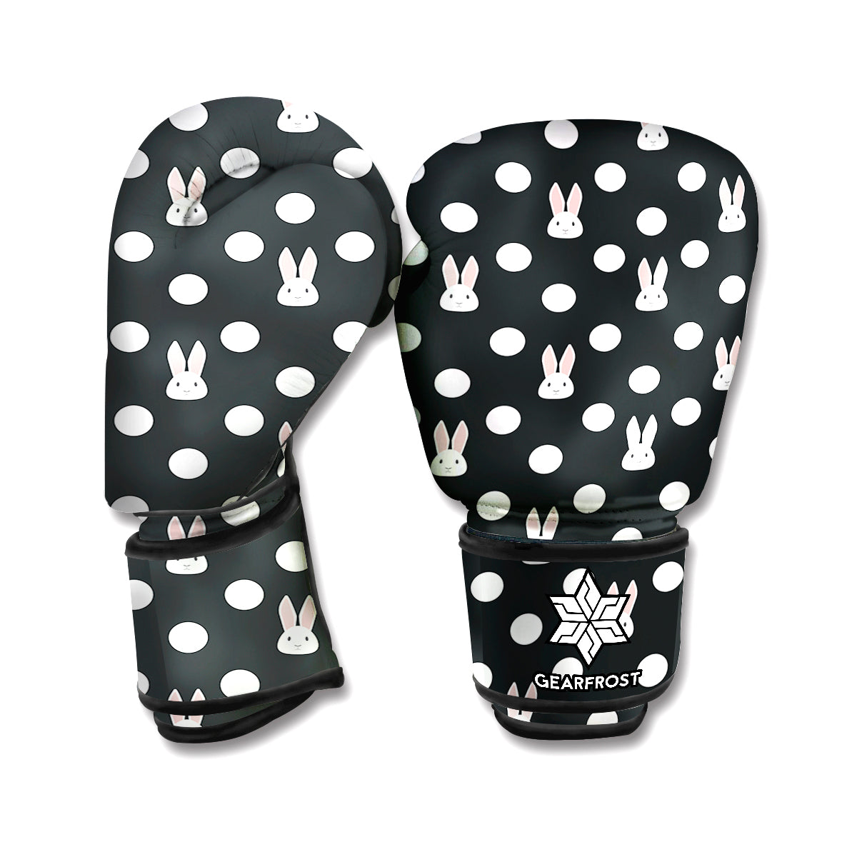 Polka Dot Rabbit Pattern Print Boxing Gloves