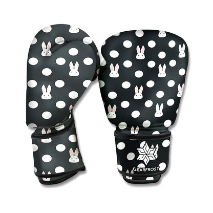 Polka Dot Rabbit Pattern Print Boxing Gloves