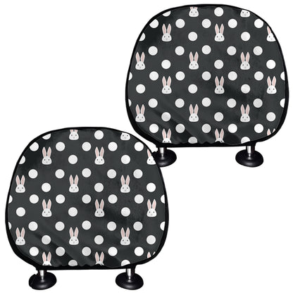 Polka Dot Rabbit Pattern Print Car Headrest Covers