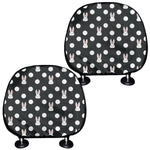 Polka Dot Rabbit Pattern Print Car Headrest Covers