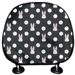 Polka Dot Rabbit Pattern Print Car Headrest Covers