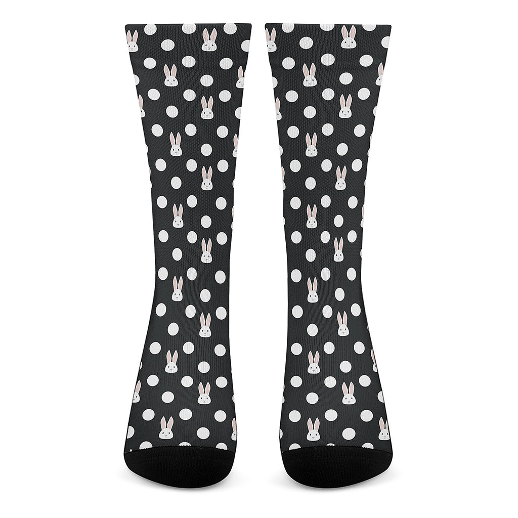 Polka Dot Rabbit Pattern Print Crew Socks