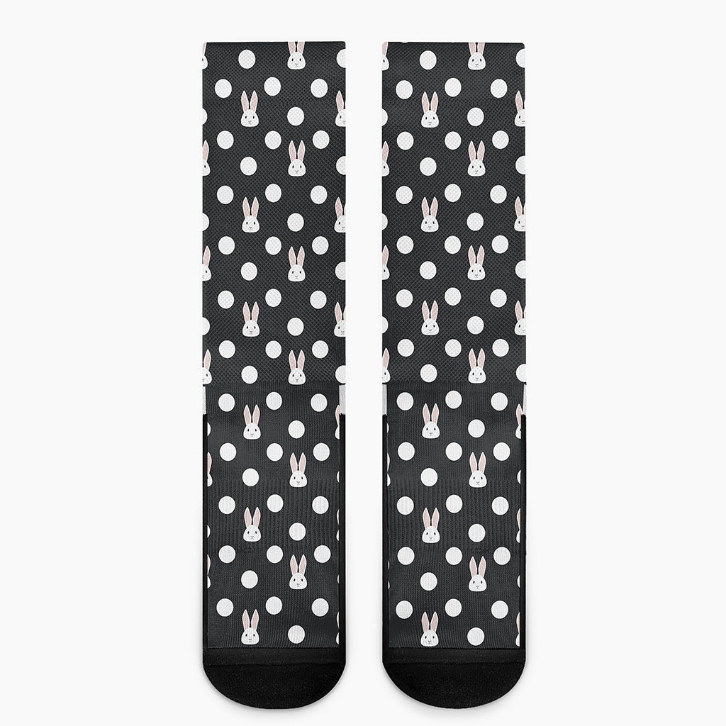 Polka Dot Rabbit Pattern Print Crew Socks