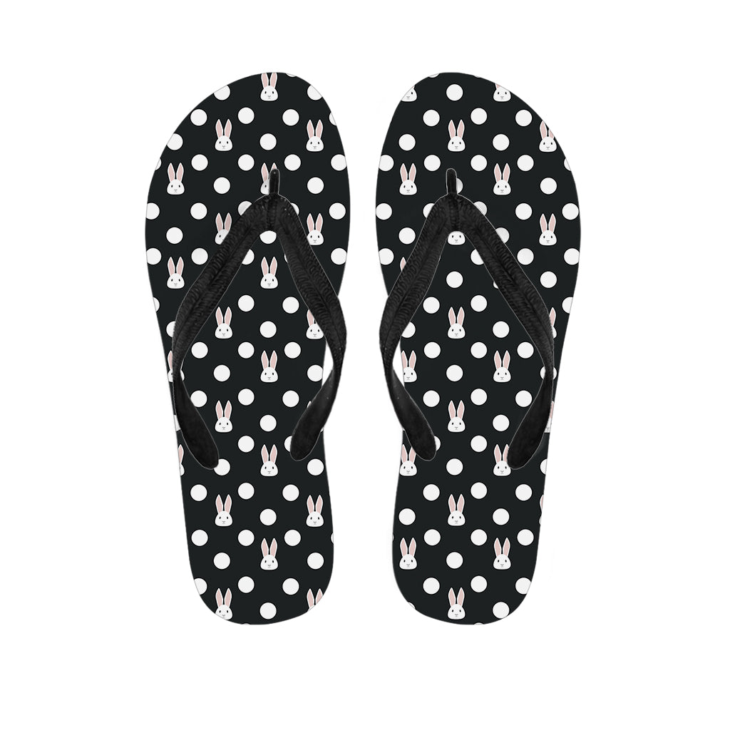 Polka Dot Rabbit Pattern Print Flip Flops