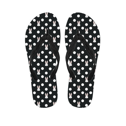 Polka Dot Rabbit Pattern Print Flip Flops