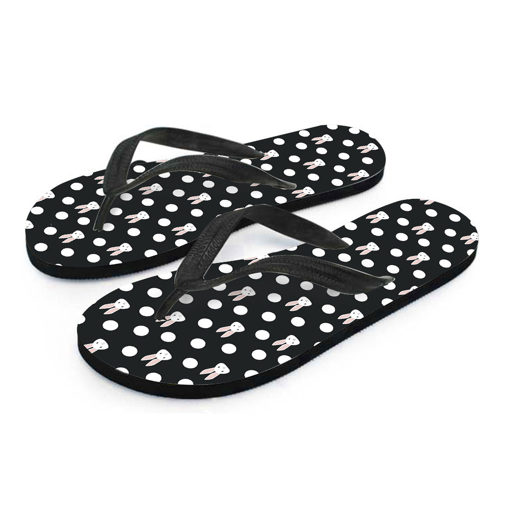 Polka Dot Rabbit Pattern Print Flip Flops