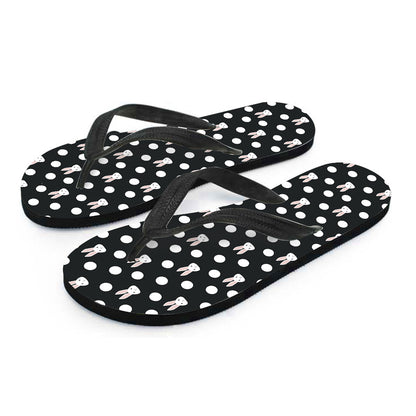 Polka Dot Rabbit Pattern Print Flip Flops