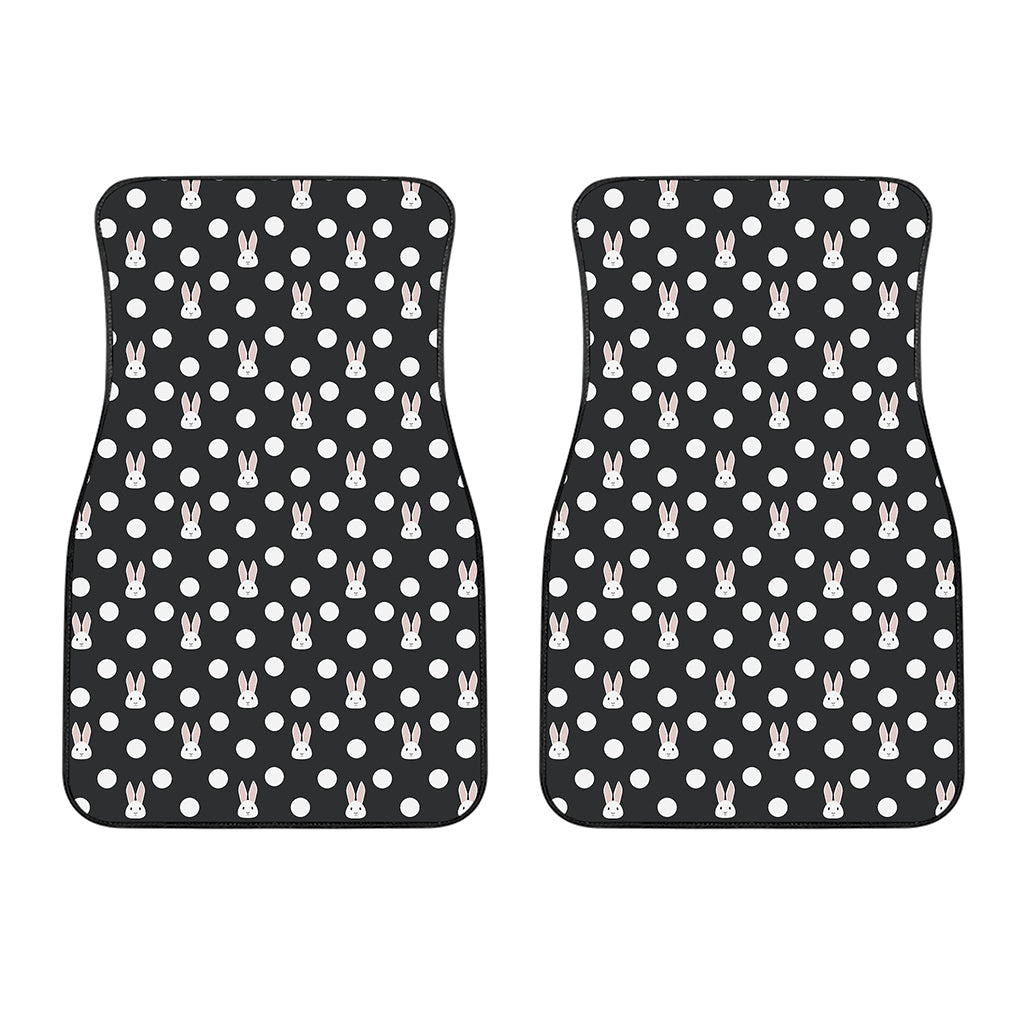 Polka Dot Rabbit Pattern Print Front Car Floor Mats