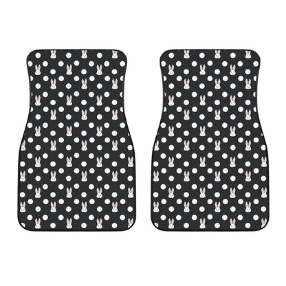 Polka Dot Rabbit Pattern Print Front Car Floor Mats