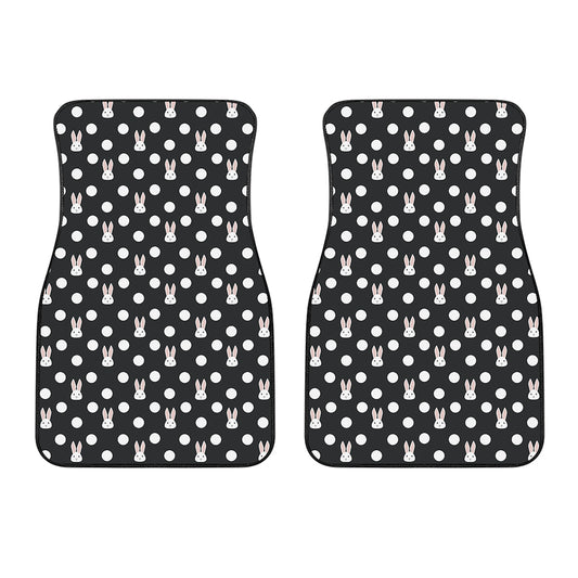 Polka Dot Rabbit Pattern Print Front Car Floor Mats