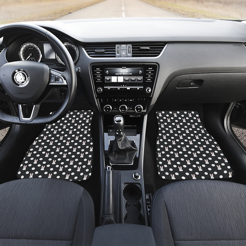 Polka Dot Rabbit Pattern Print Front Car Floor Mats