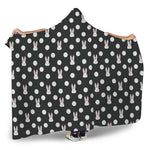Polka Dot Rabbit Pattern Print Hooded Blanket