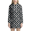 Polka Dot Rabbit Pattern Print Pullover Hoodie Dress