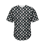 Polka Dot Rabbit Pattern Print Men's Baseball Jersey