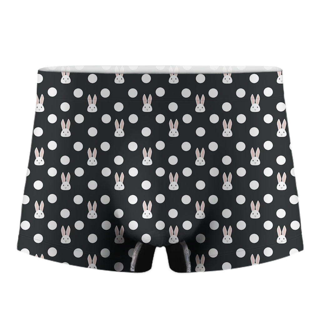 Polka Dot Rabbit Pattern Print Men's Boxer Briefs