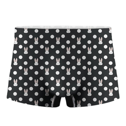 Polka Dot Rabbit Pattern Print Men's Boxer Briefs