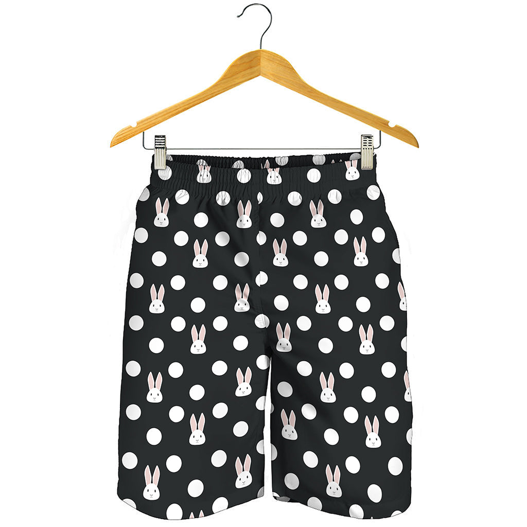 Polka Dot Rabbit Pattern Print Men's Shorts