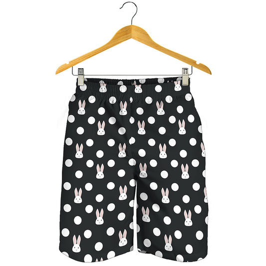 Polka Dot Rabbit Pattern Print Men's Shorts