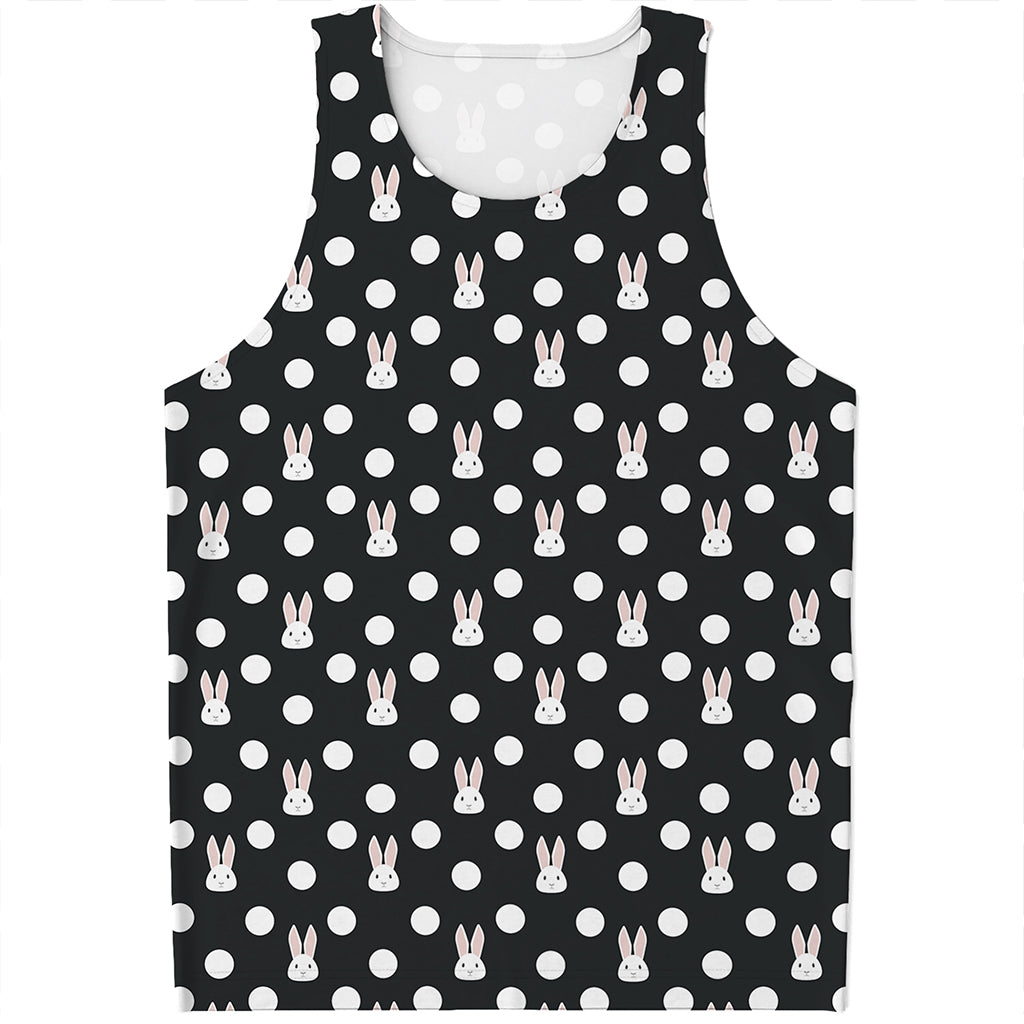 Polka Dot Rabbit Pattern Print Men's Tank Top