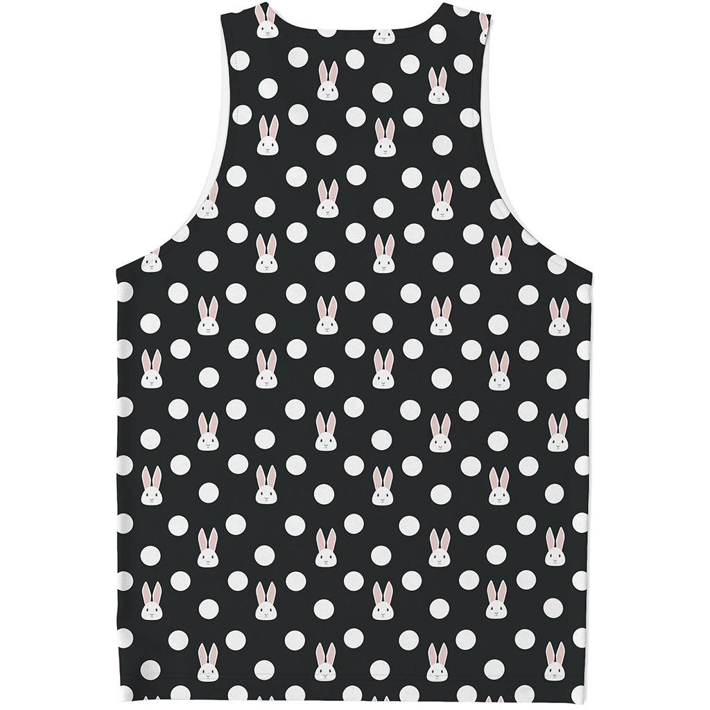 Polka Dot Rabbit Pattern Print Men's Tank Top
