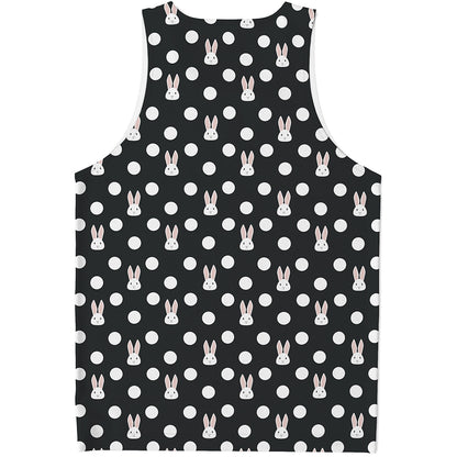 Polka Dot Rabbit Pattern Print Men's Tank Top