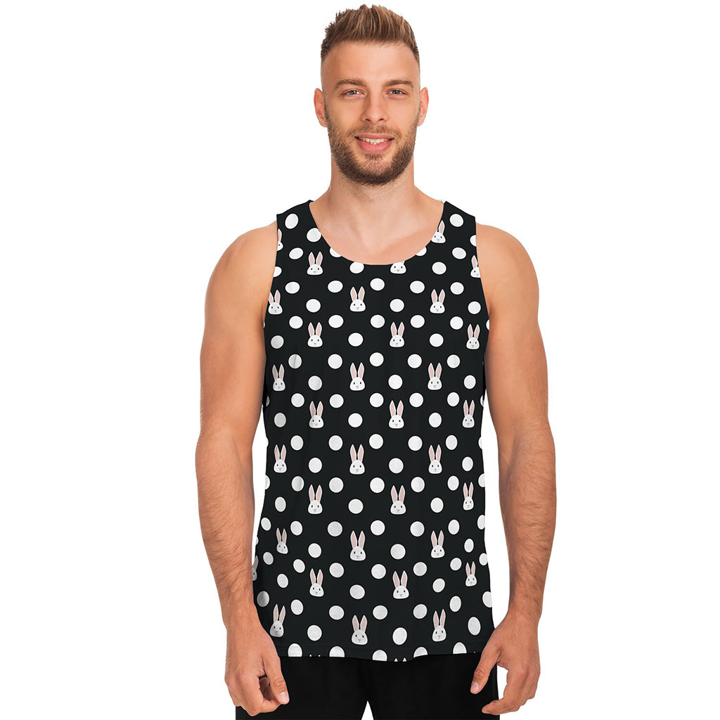 Polka Dot Rabbit Pattern Print Men's Tank Top