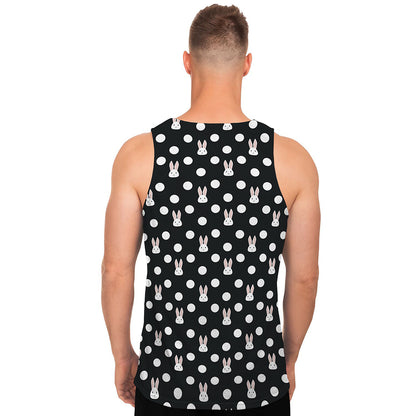 Polka Dot Rabbit Pattern Print Men's Tank Top