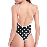 Polka Dot Rabbit Pattern Print One Piece High Cut Swimsuit
