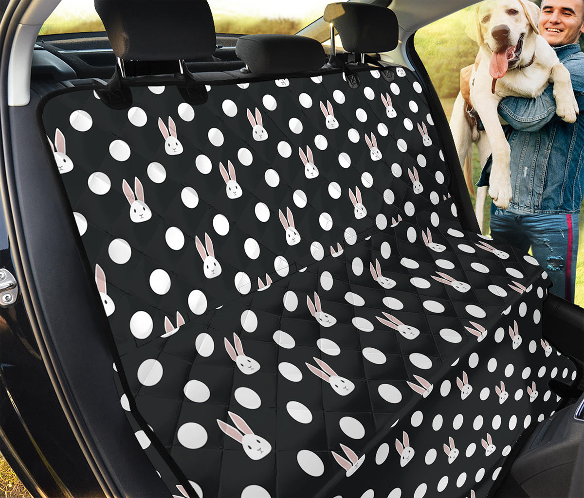 Polka Dot Rabbit Pattern Print Pet Car Back Seat Cover