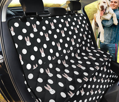 Polka Dot Rabbit Pattern Print Pet Car Back Seat Cover
