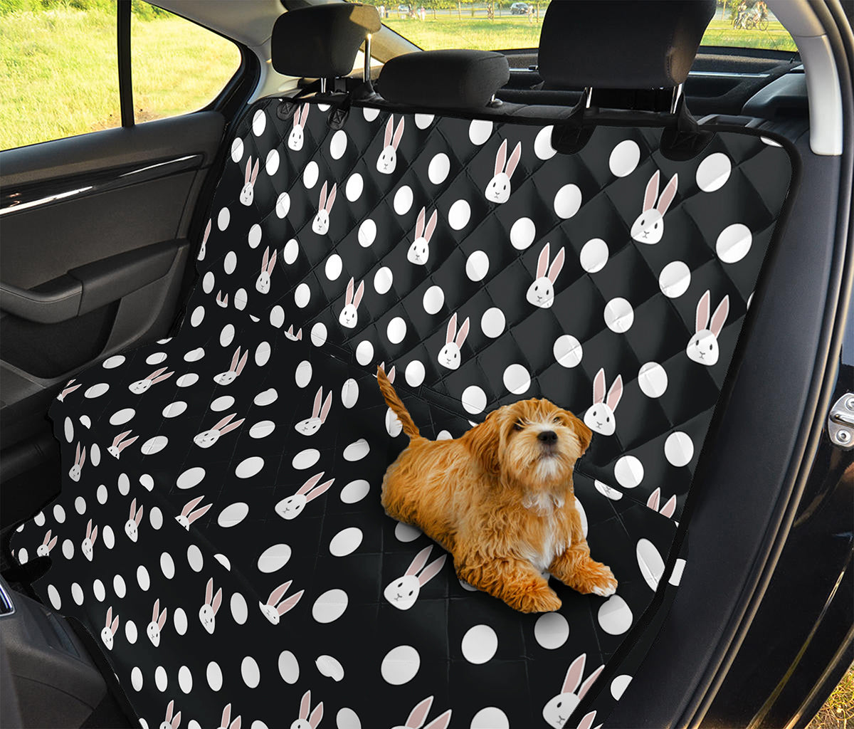 Polka Dot Rabbit Pattern Print Pet Car Back Seat Cover