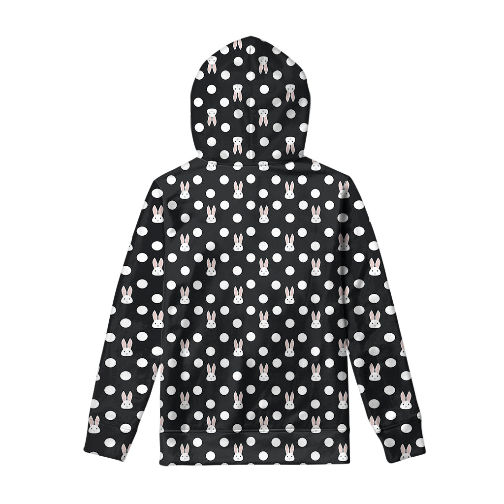 Polka Dot Rabbit Pattern Print Pullover Hoodie