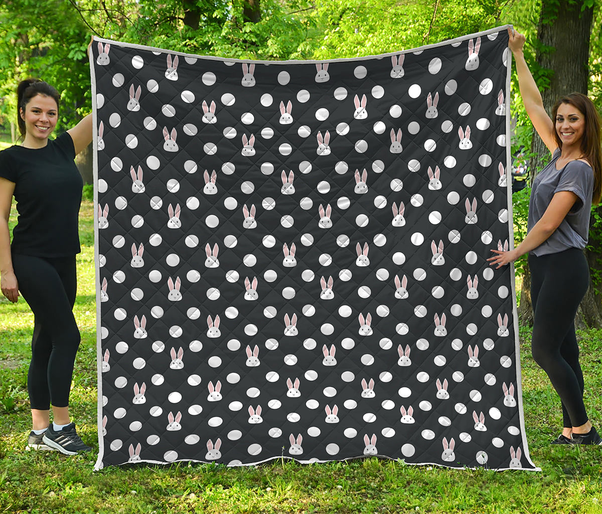Polka Dot Rabbit Pattern Print Quilt