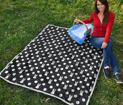 Polka Dot Rabbit Pattern Print Quilt