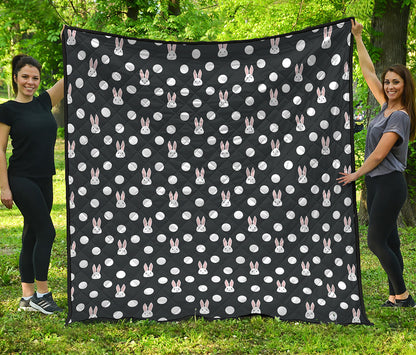 Polka Dot Rabbit Pattern Print Quilt