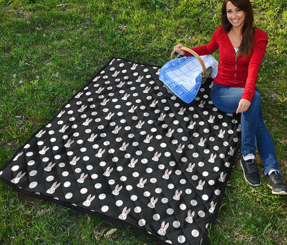 Polka Dot Rabbit Pattern Print Quilt