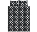 Polka Dot Rabbit Pattern Print Quilt Bed Set