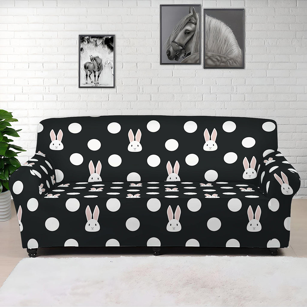 Polka Dot Rabbit Pattern Print Sofa Cover