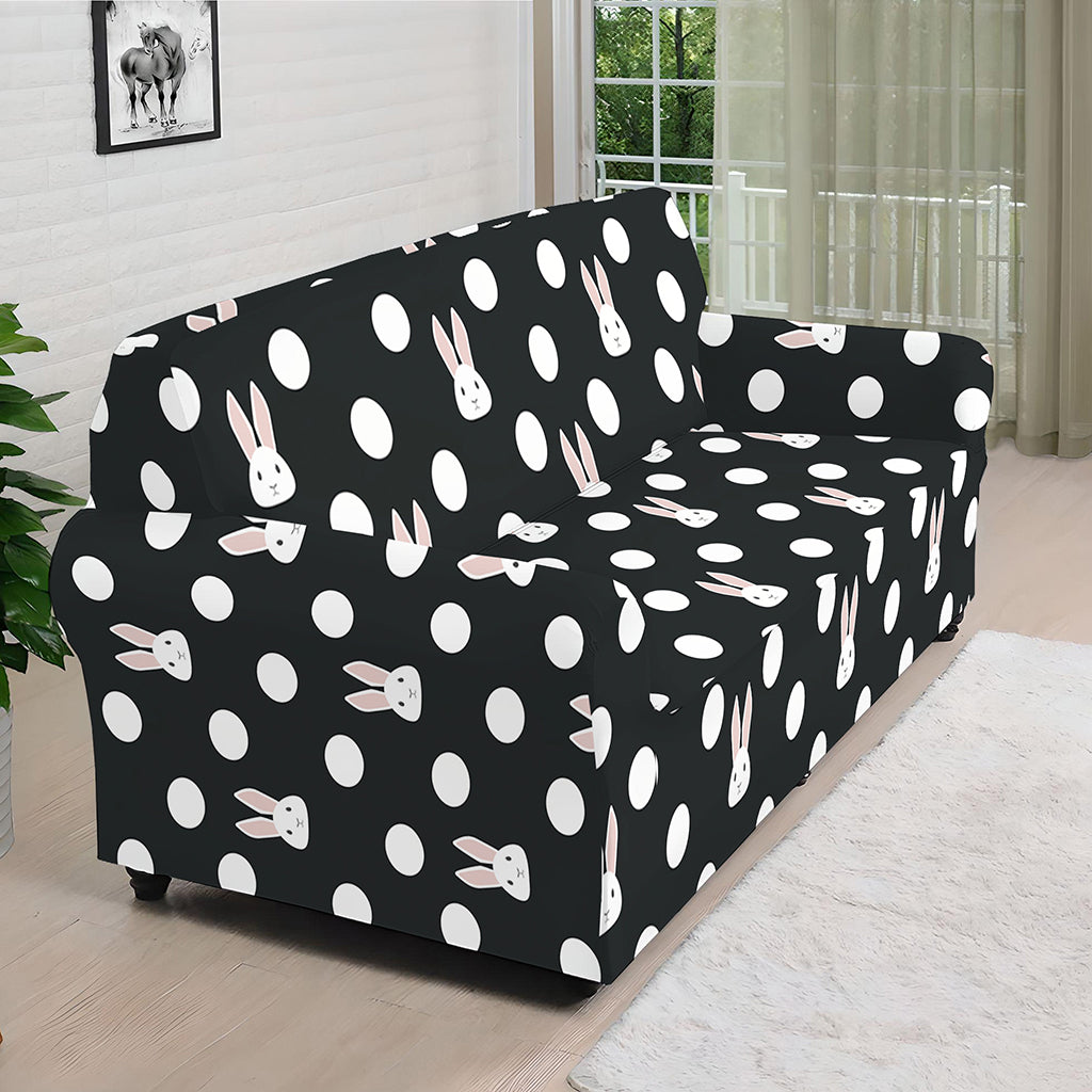 Polka Dot Rabbit Pattern Print Sofa Cover