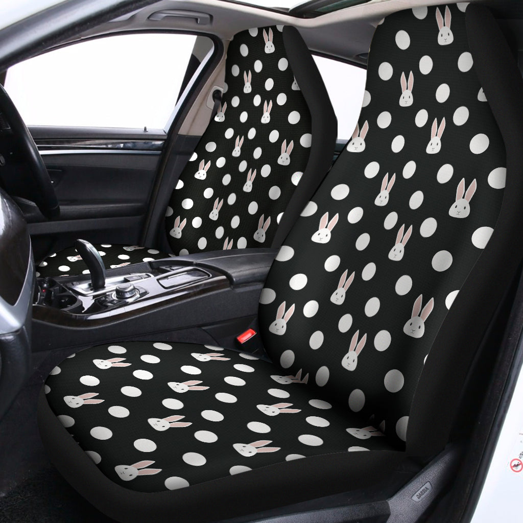 Polka Dot Rabbit Pattern Print Universal Fit Car Seat Covers